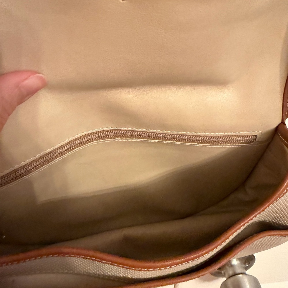 Longchamp Elegant Brown and Cream Crossbody shoulder Bag - Picture 8 of 9